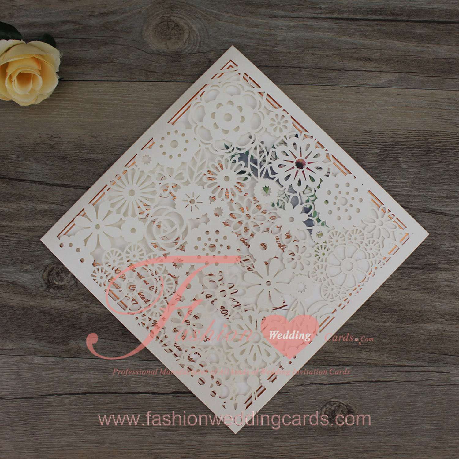 Floral Laser Cut Stationary Wedding Invitations Designs